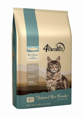 4health with Wholesome Grains Salmon & Rice Formula Dry Cat Food, 9822