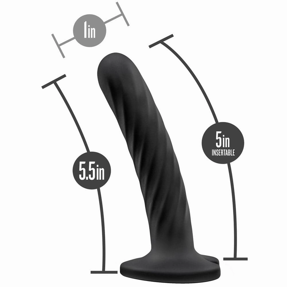 5.5 Temptasia Twist Medium Dildo - Black