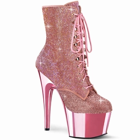 7" Rhinestone Covered Boots Pink