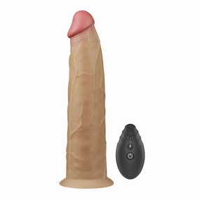 9 Inches Dual Layered Silicone Dildo Vibrator With Remote