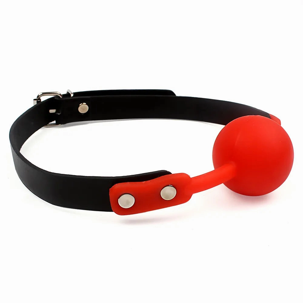 Adjustable Silicone Mouth Gag Ball - Breathable Bondage Accessory for BDSM Play