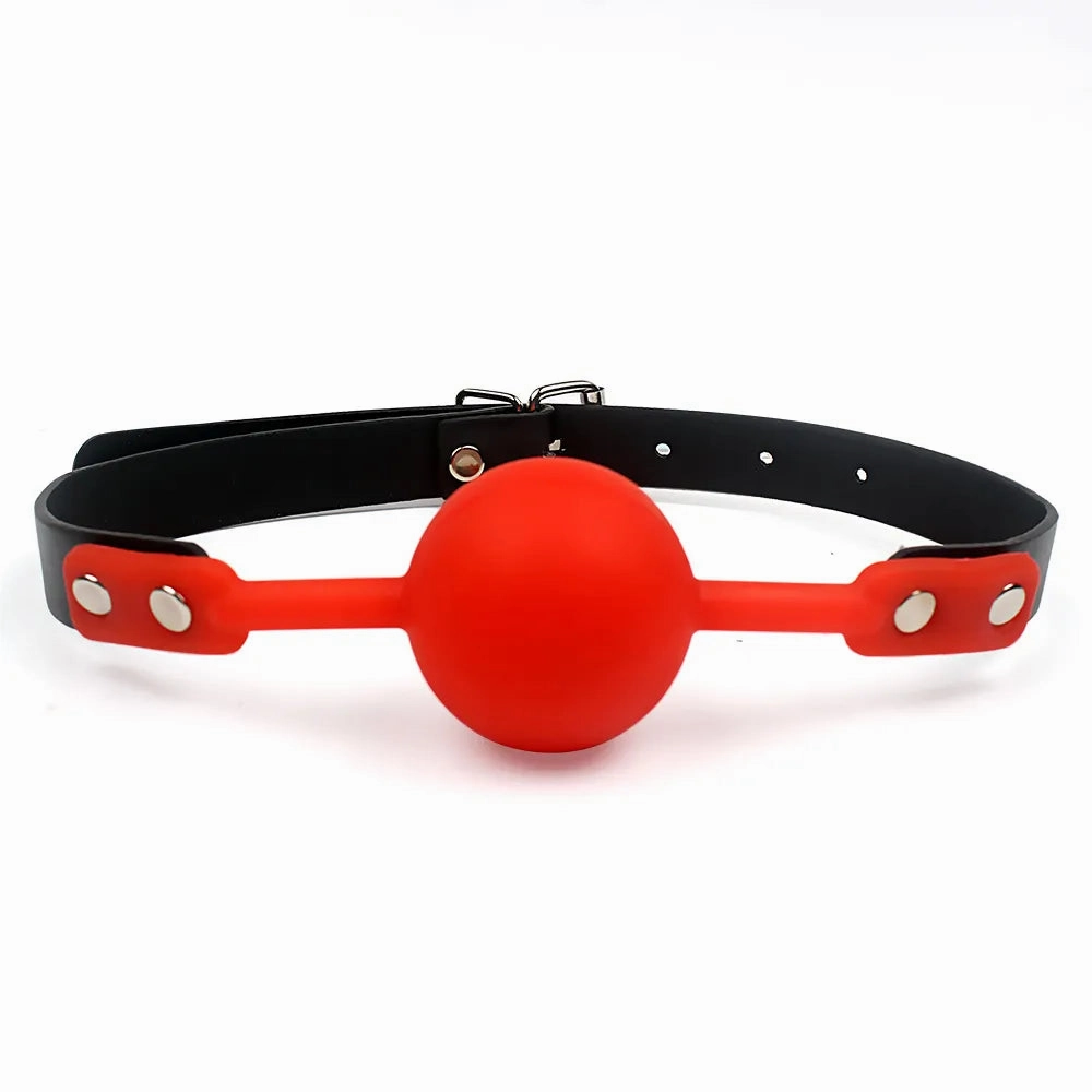 Adjustable Silicone Mouth Gag Ball - Breathable Bondage Accessory for BDSM Play