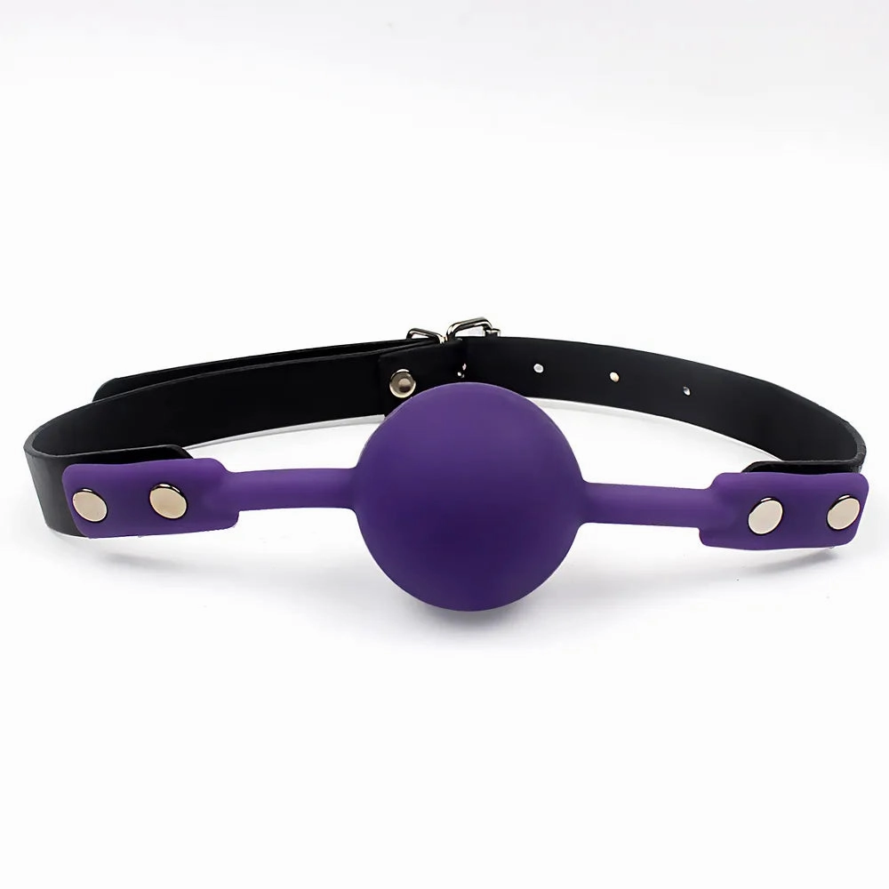 Adjustable Silicone Mouth Gag Ball - Breathable Bondage Accessory for BDSM Play
