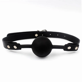 Adjustable Silicone Mouth Gag Ball - Breathable Bondage Accessory for BDSM Play