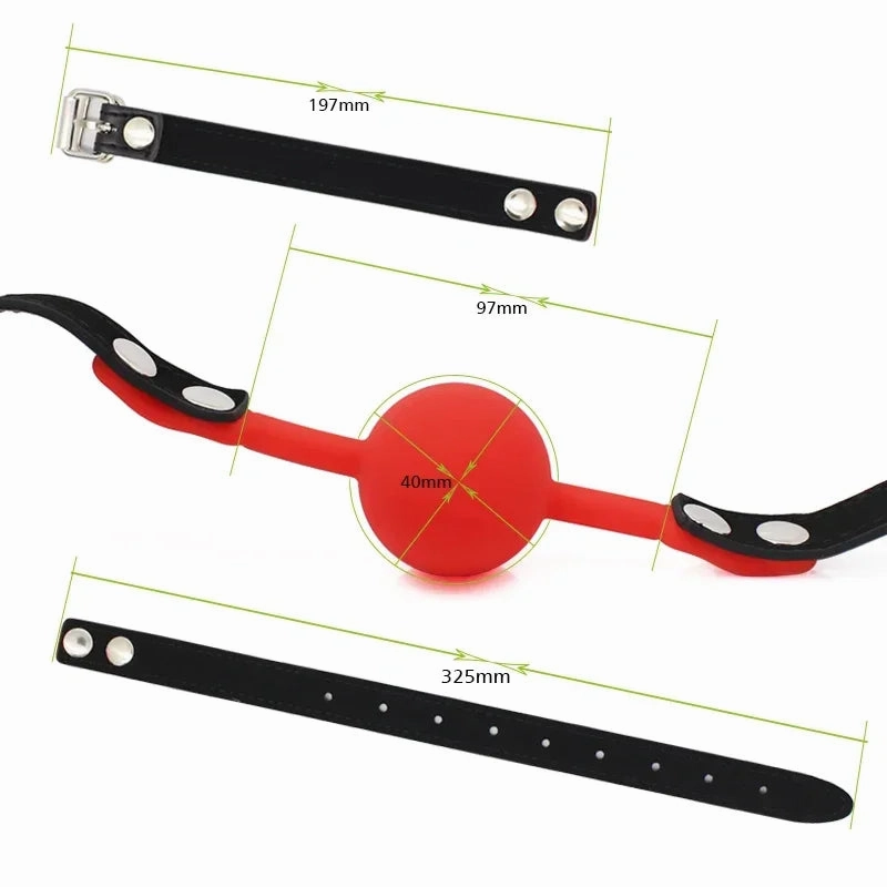 Adjustable Silicone Mouth Gag Ball - Breathable Bondage Accessory for BDSM Play