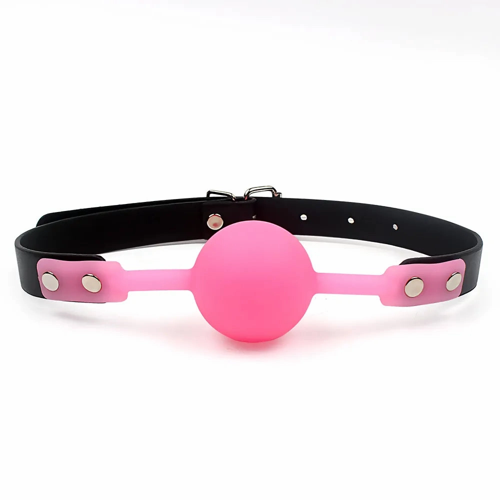 Adjustable Silicone Mouth Gag Ball - Breathable Bondage Accessory for BDSM Play