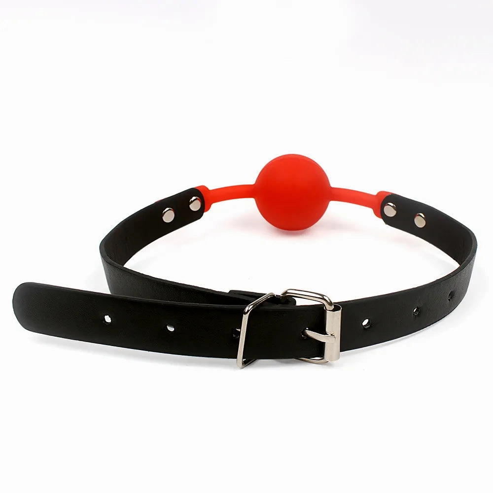 Adjustable Silicone Mouth Gag Ball - Breathable Bondage Accessory for BDSM Play