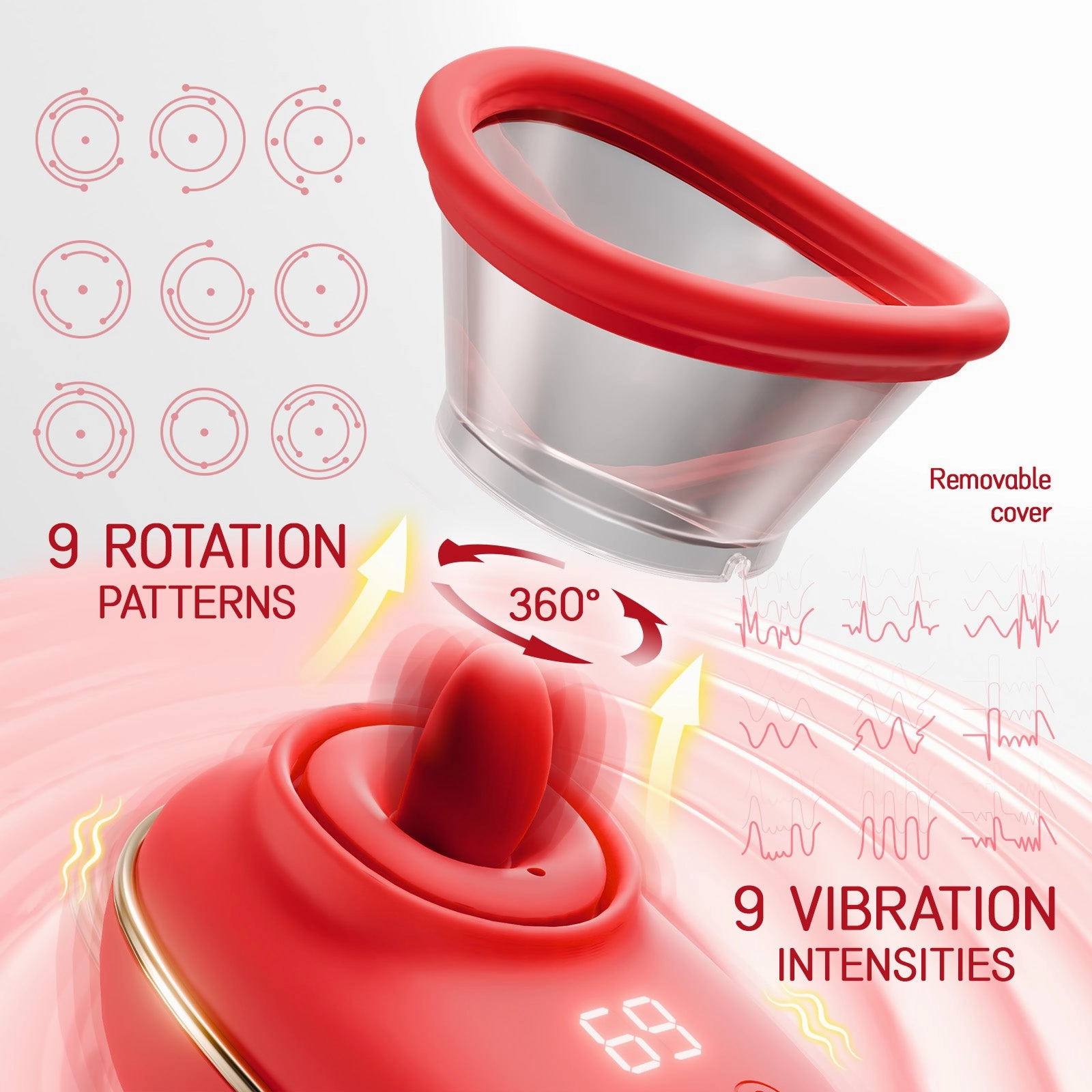 Adult Toys for Women Sucking Vibrator, 3 Sucking, 9 Tongue Licking & Vibrating Female Sex Toys Vibrators Nipple Toys