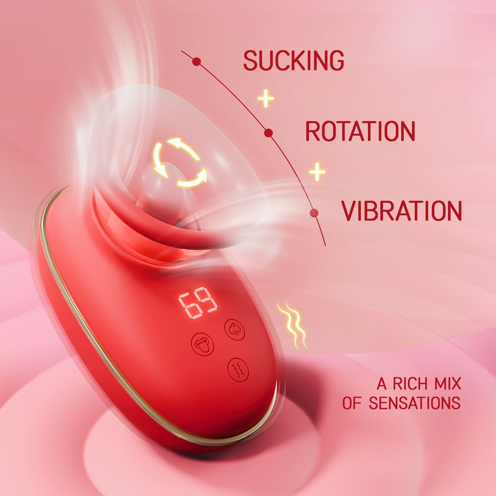 Adult Toys for Women Sucking Vibrator, 3 Sucking, 9 Tongue Licking & Vibrating Female Sex Toys Vibrators Nipple Toys