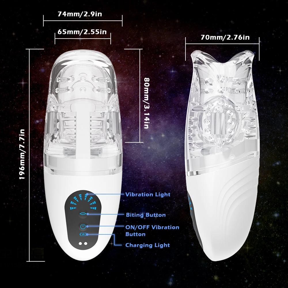 Automatic Biting Male Masturbator, 5 Biting & 8 Vibration Pocket Pussy With 3 Powerful Motors & 3D Realistic Textured
