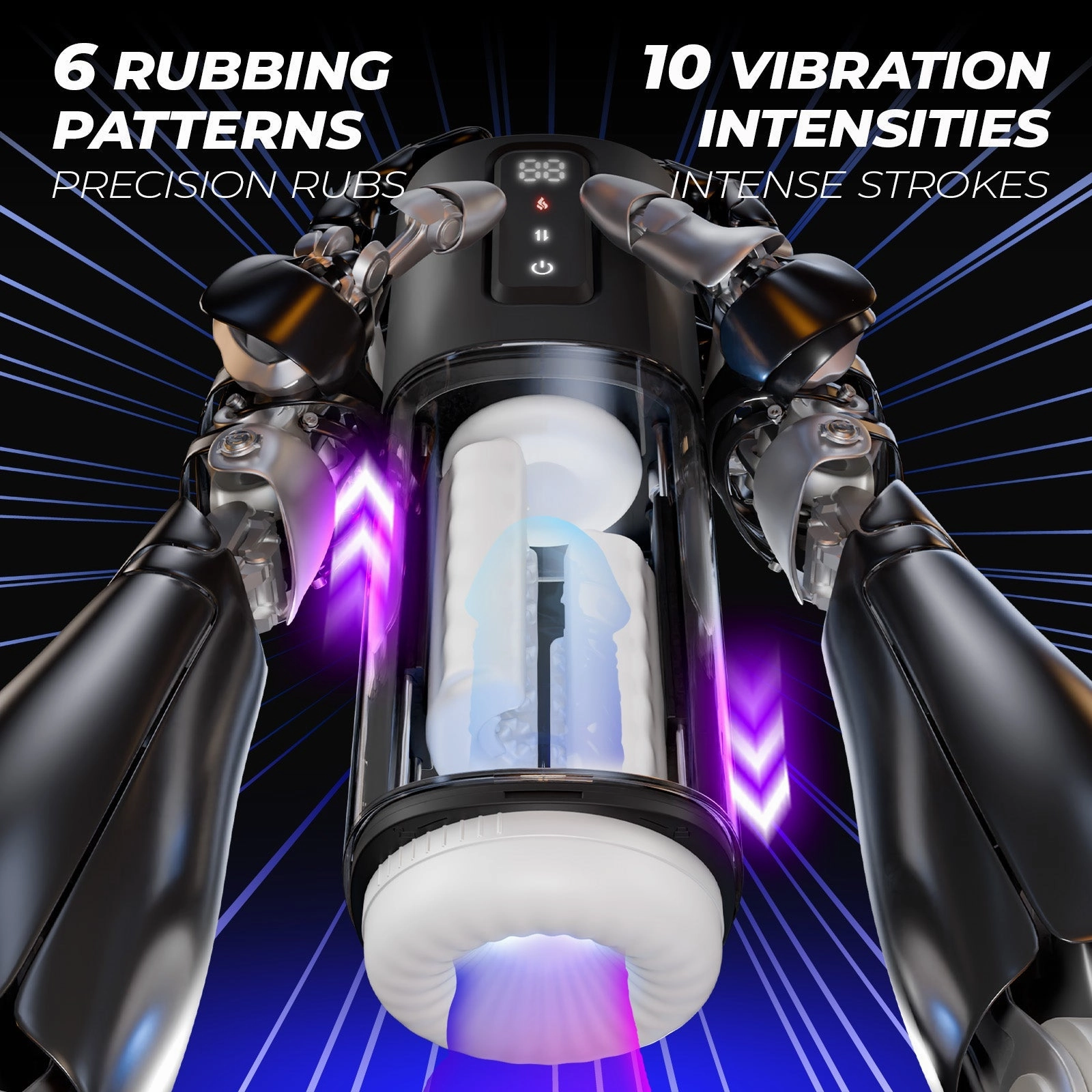 Automatic Male Masturbator with 10 Vibrating, 6 Rubbing & 2 Heating Levels