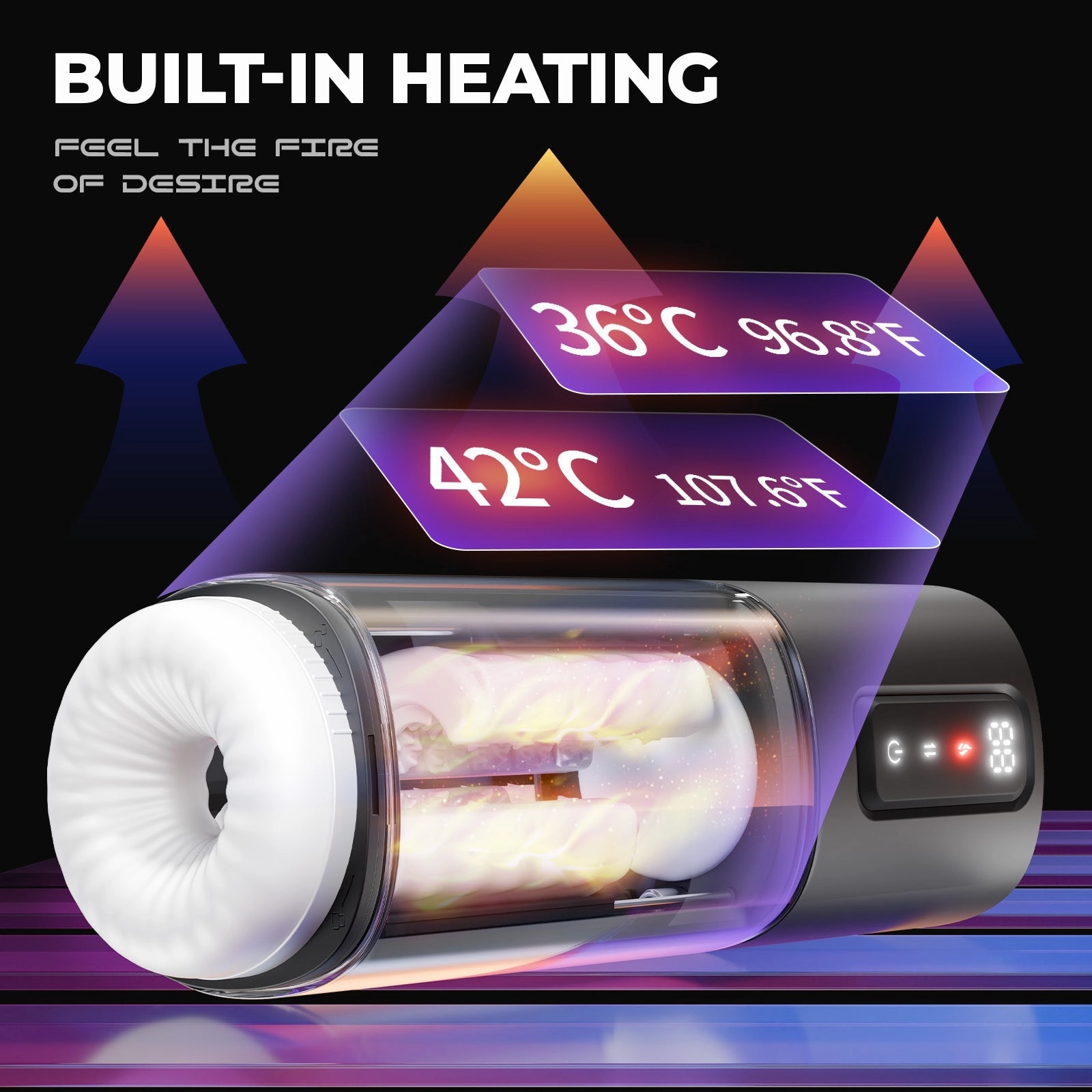 Automatic Male Masturbator with 10 Vibrating, 6 Rubbing & 2 Heating Levels