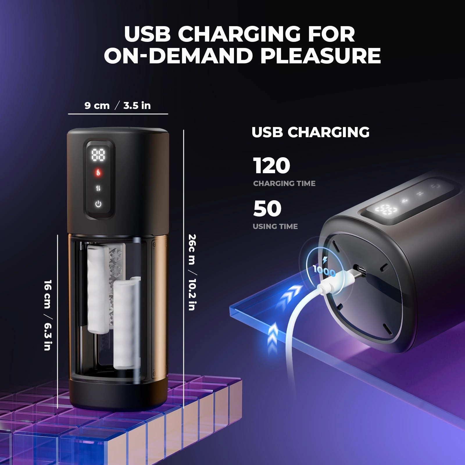 Automatic Male Masturbator with 10 Vibrating, 6 Rubbing & 2 Heating Levels