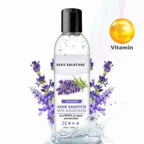 Basic Solutions Hand Sanitizer With Moisturizer 4 fl.oz. lavender scent with Vitamin E