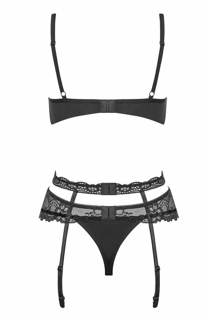Black 3 pc lingerie set - Romantically Interested