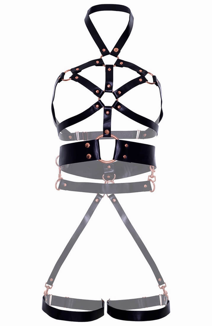 Black body harness lingerie with back handle - I'm Visual