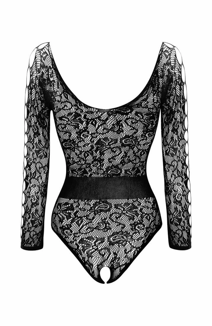 Black crotchless bodysuit lingerie