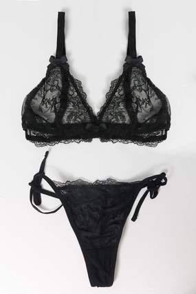 Black Lace Lingerie Set