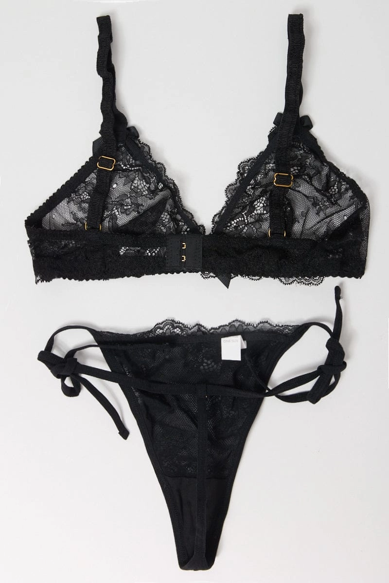 Black Lace Lingerie Set