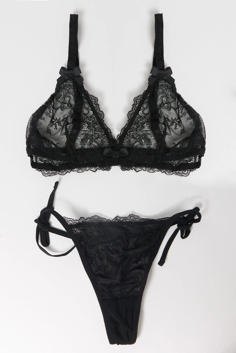 Black Lace Lingerie Set