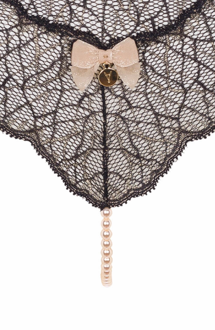 Black single pearl string - Sydney Single