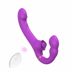 Bloom - Remote Control Tapping & Vibrating Strapless Strap-On
