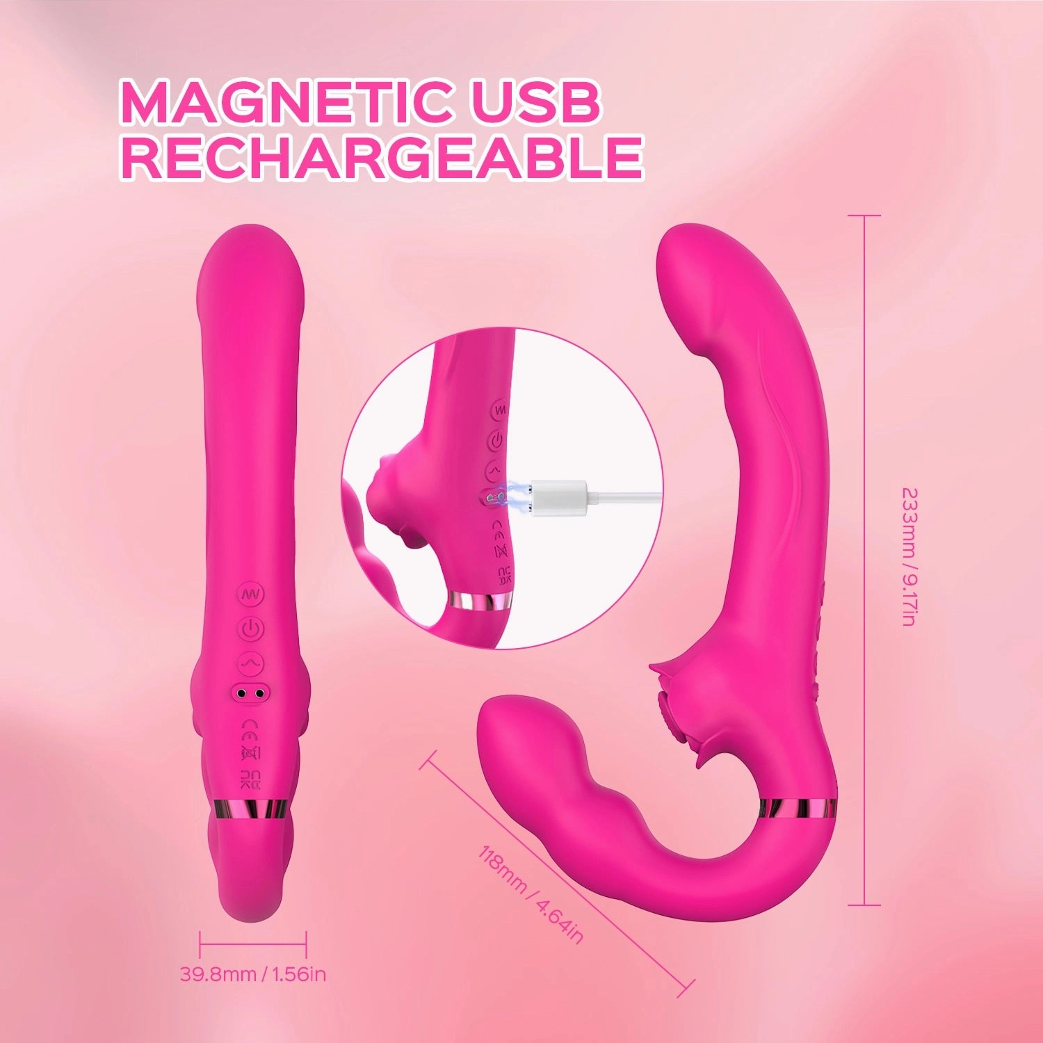 Bloom - Remote Control Tapping & Vibrating Strapless Strap-On
