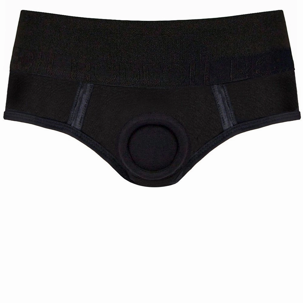 Brief  Harness - Black - 2.5 O-Ring For Large Diameter Toys