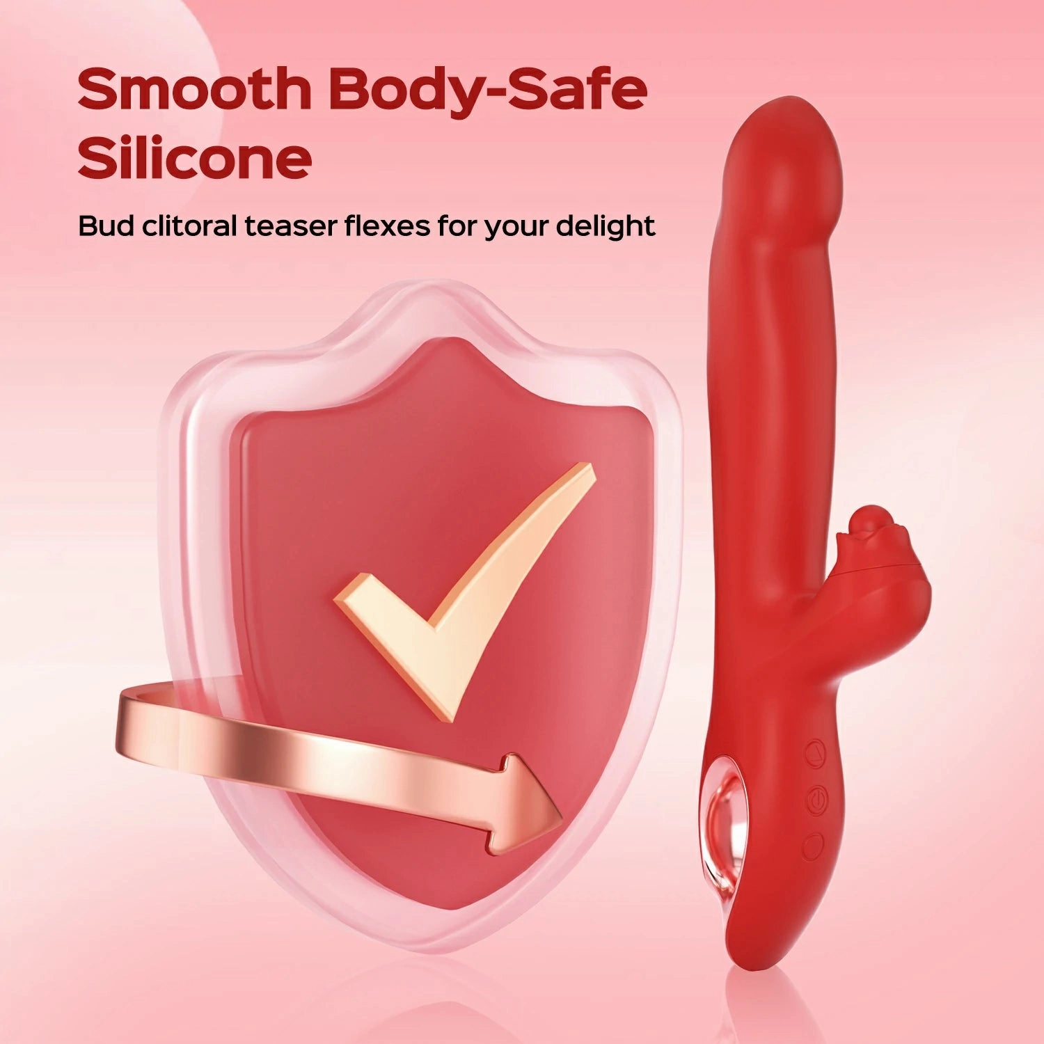 Bud - Tapping Rabbit Vibrator with Sliding Beads Ring