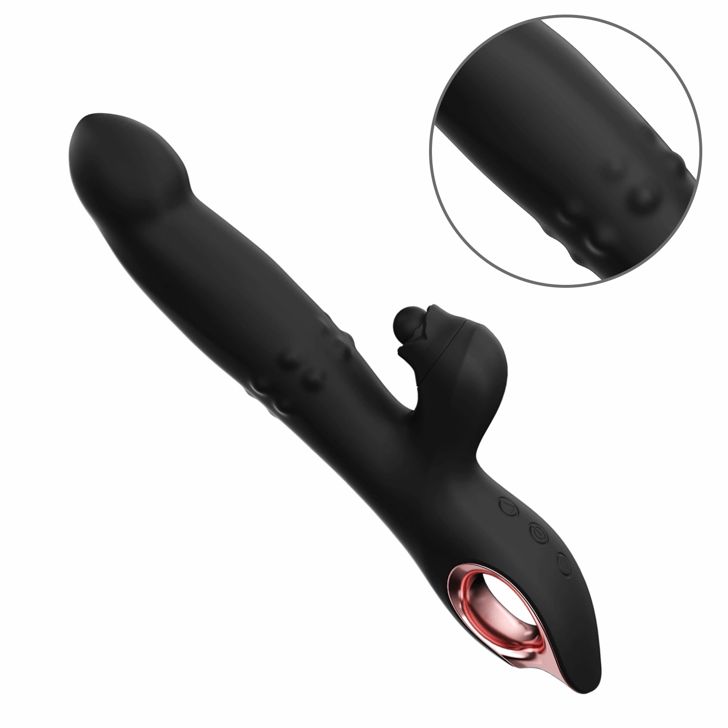Bud - Tapping Rabbit Vibrator with Sliding Beads Ring