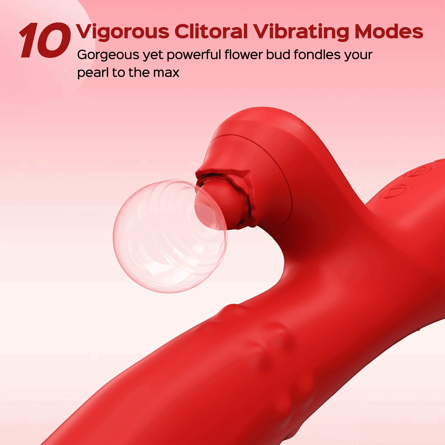 Bud - Tapping Rabbit Vibrator with Sliding Beads Ring