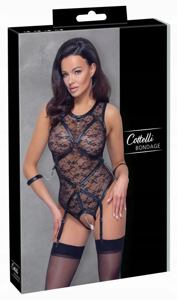 Cottelli BONDAGE - Leather and Lace - Body Size: M