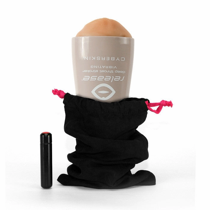 CyberSkin® Release™ Deep Throat Stroker, Flesh, Vibrating