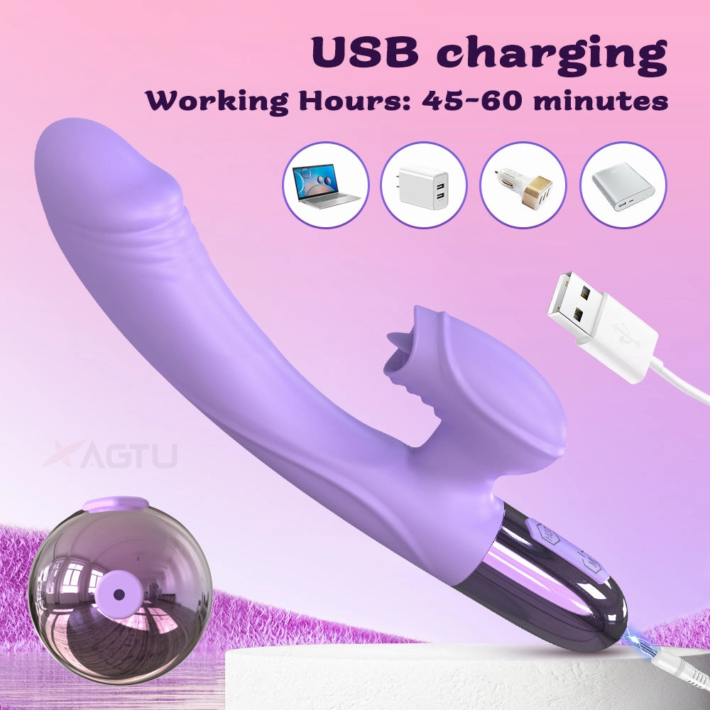 Deborah- G Spot Rabbit Vibrator for Women with Tongue Licking Clitoris Stimulator Heating Dildo
