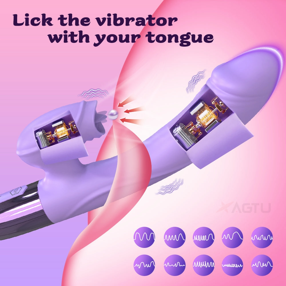 Deborah- G Spot Rabbit Vibrator for Women with Tongue Licking Clitoris Stimulator Heating Dildo