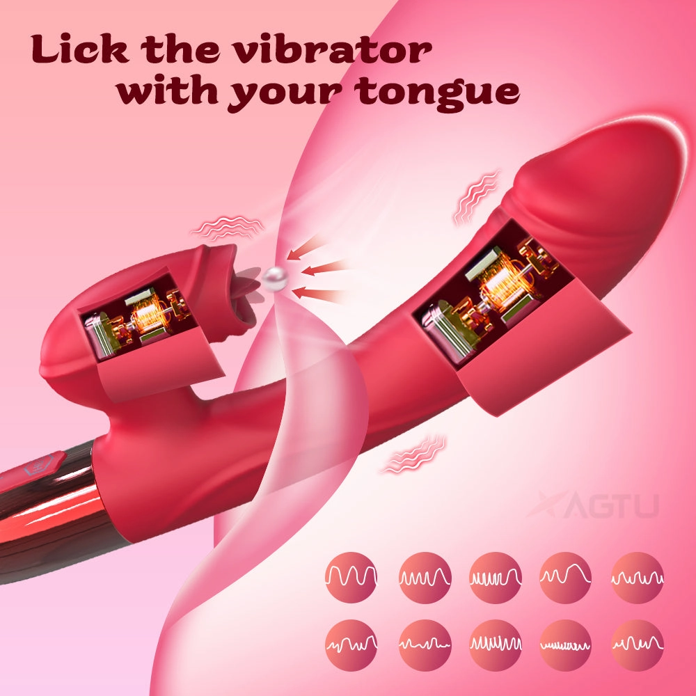 Deborah- G Spot Rabbit Vibrator for Women with Tongue Licking Clitoris Stimulator Heating Dildo