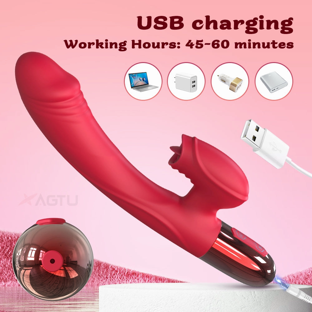 Deborah- G Spot Rabbit Vibrator for Women with Tongue Licking Clitoris Stimulator Heating Dildo