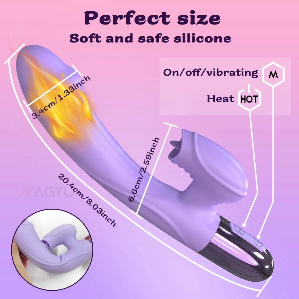 Deborah- G Spot Rabbit Vibrator for Women with Tongue Licking Clitoris Stimulator Heating Dildo