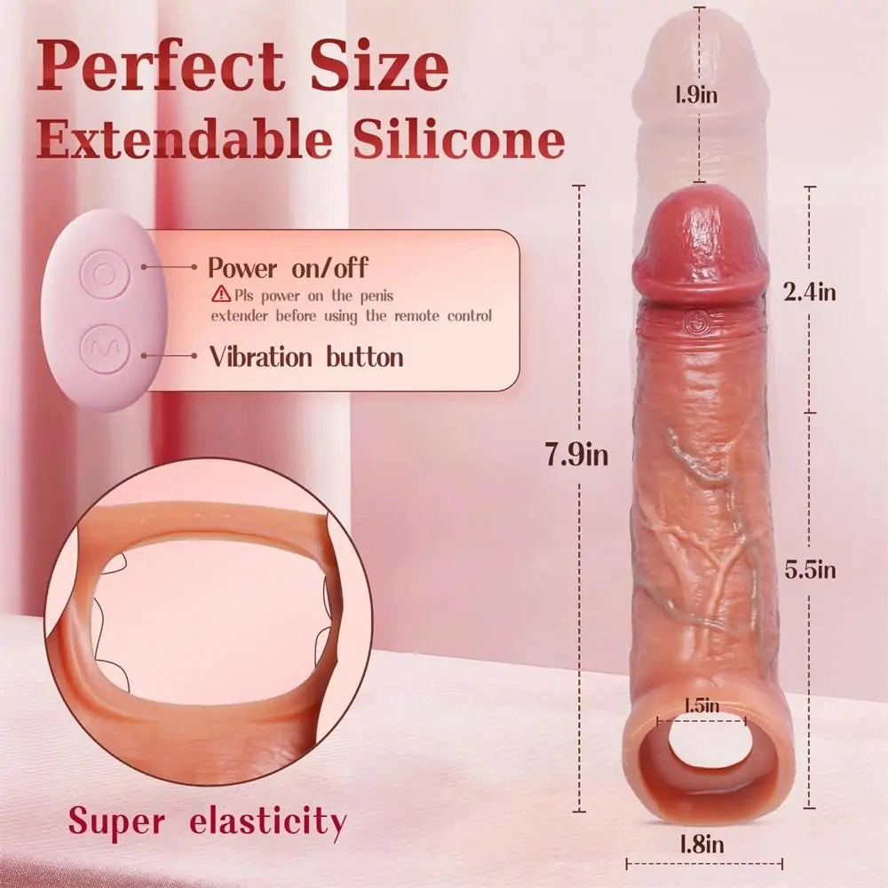DOMINIX Realistic Vibrating Penis Sleeve with Remote Control & App