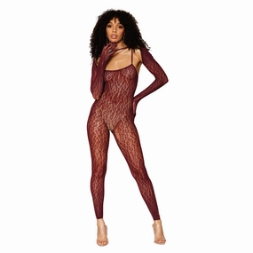 Dreamgirl Lingerie Leopard Fishnet Catsuit Bodystocking & Shrug Set 0417