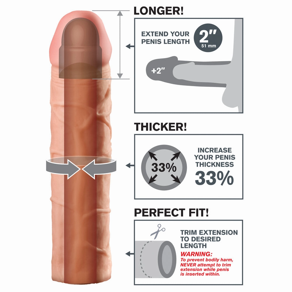 Fantasy X-Tensions Perfect 2 Firm Tip Penis Extension Sleeve