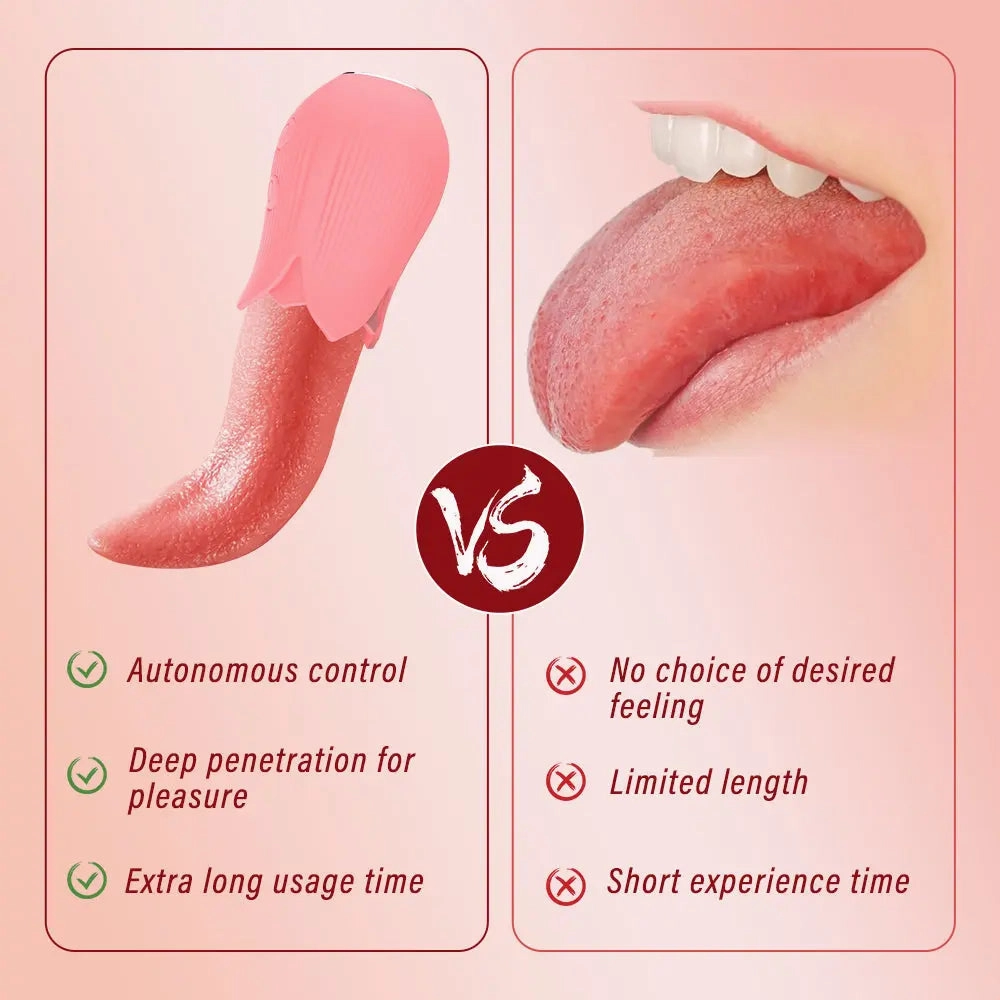 Female Soft Tongue Vibrator - Clitoral, Anal & Nipple Stimulator