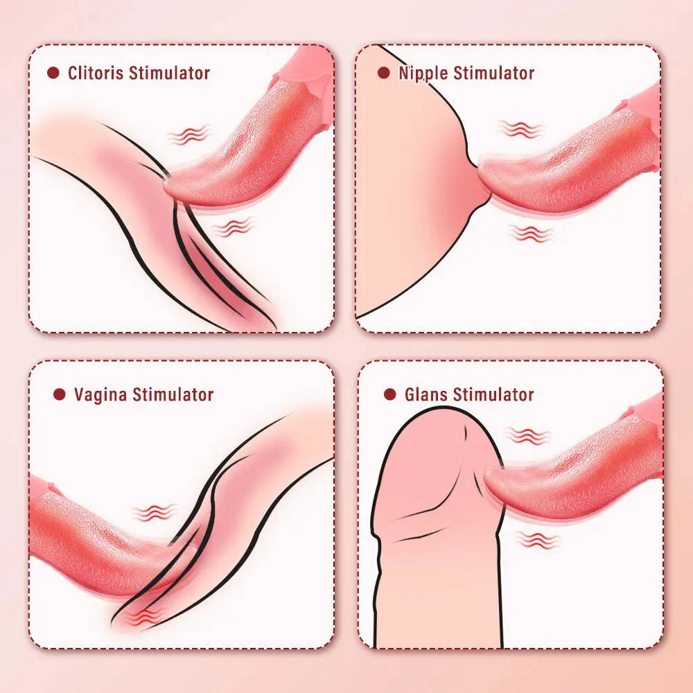 Female Soft Tongue Vibrator - Clitoral, Anal & Nipple Stimulator