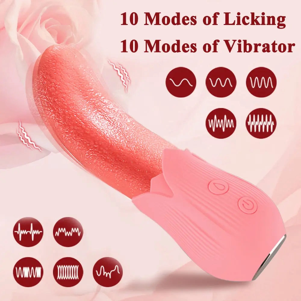 Female Soft Tongue Vibrator - Clitoral, Anal & Nipple Stimulator