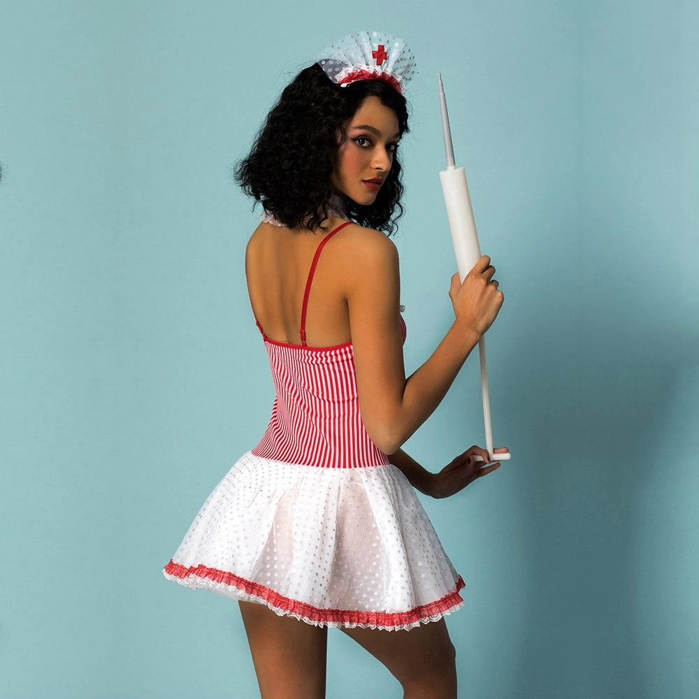 Flirty and Cute Nurse Costume with Collar