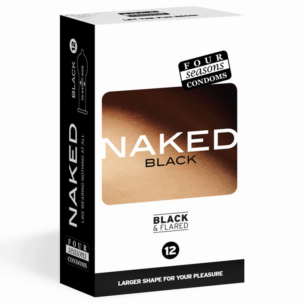 Four Seasons Naked Black Large-Fit Flared Condoms