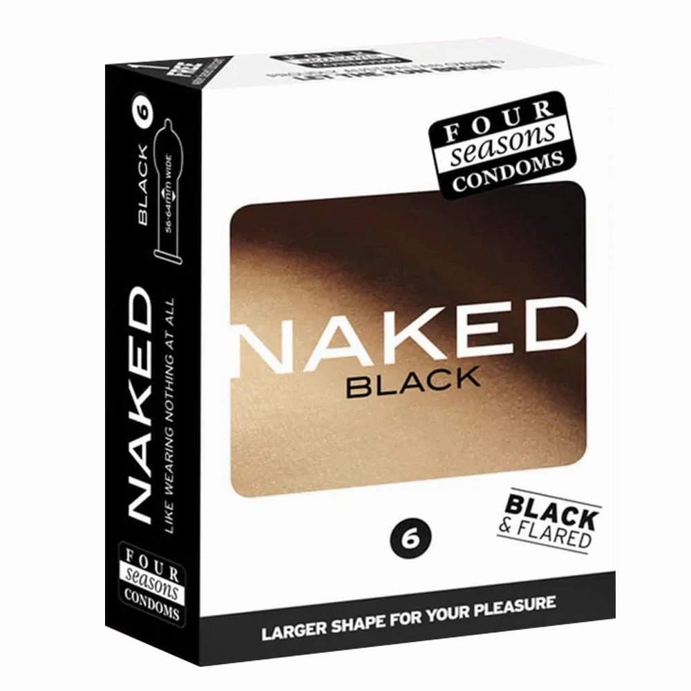 Four Seasons Naked Black Large-Fit Flared Condoms