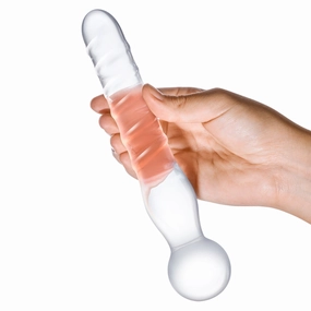 Glas - Joystick Clear Glass Dildo 8" (Clear)
