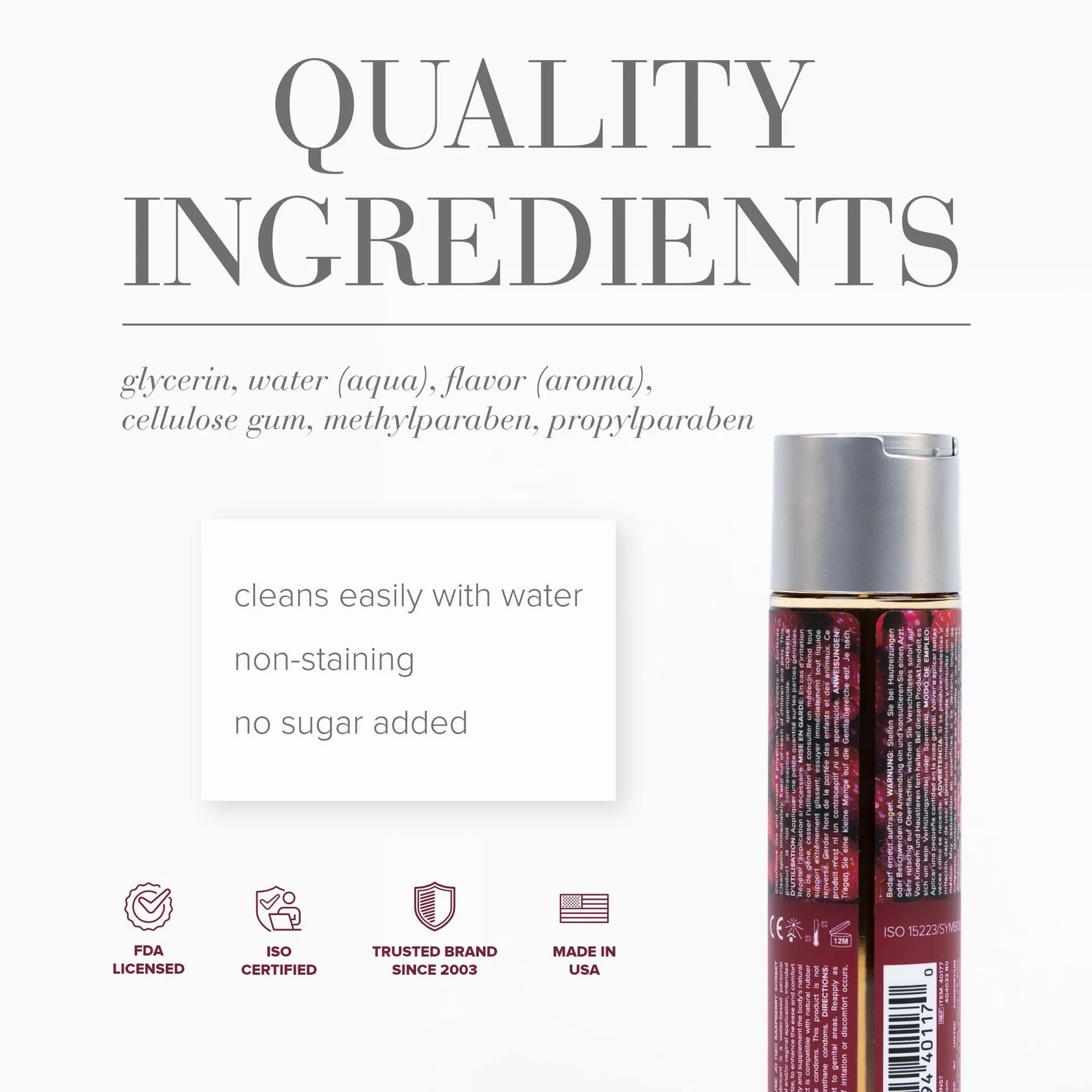 Jo RASPBERRY SORBET Water Based Flavoured Lubricant 4oz / 120ml