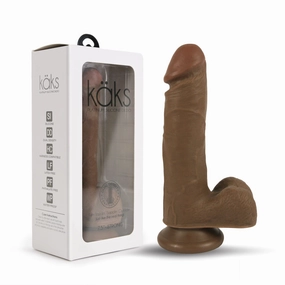 Kaks Dual-Density Platinum Silicone Dildo, 7.5 Dark